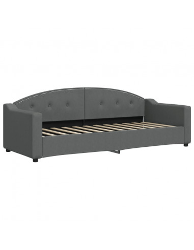Letto da Giorno Grigio Scuro 80x200 cm in Tessuto