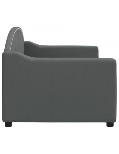 Letto da Giorno Grigio Scuro 80x200 cm in Tessuto