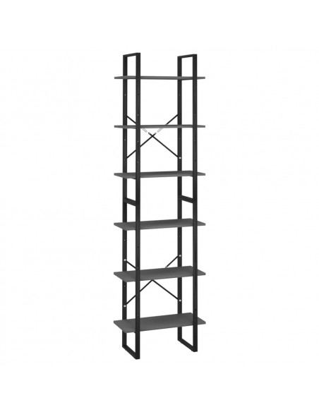 Scaffale Portaoggetti Grigio 60x30x210 cm in Legno Multistrato