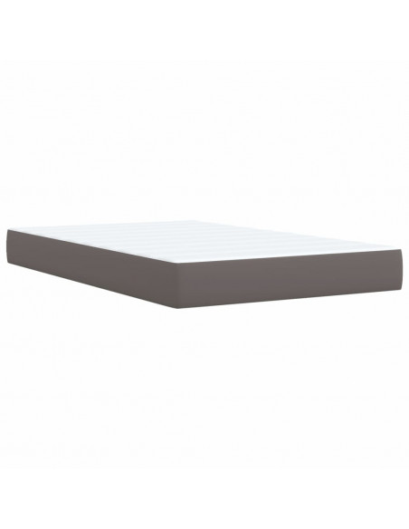 Giroletto a Molle con Materasso Grigio 120x190 cm in Similpelle