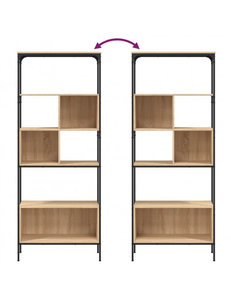Libreria 5Ripiani Rovere Sonoma 76x33x188,5cm Legno Multistrato