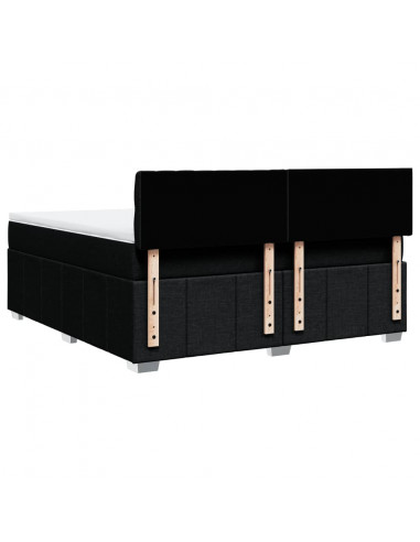 Giroletto a Molle con Materasso Nero 180x200 cm in Tessuto