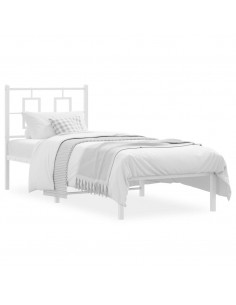 Giroletto con Testiera Metallo Bianco 80x200 cm 2