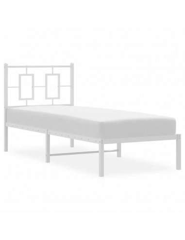 Giroletto con Testiera Metallo Bianco 80x200 cm