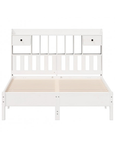 Letto Libreria senza Materasso Bianco 160x200 cm Legno di Pino