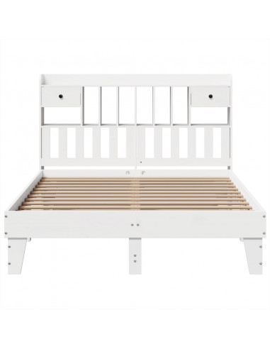 Letto senza Materasso Bianco 160x200 cm Legno Massello di Pino