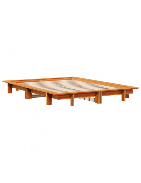 Letto senza Materasso Marrone Cera 150x200 cm in Legno di Pino