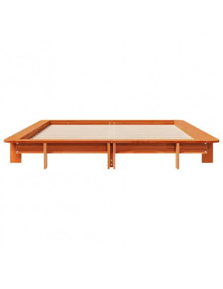 Letto senza Materasso Marrone Cera 150x200 cm in Legno di Pino
