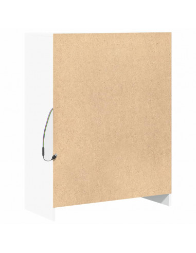 Credenza con LED Bianca 77x34x100 cm in Legno Multistrato