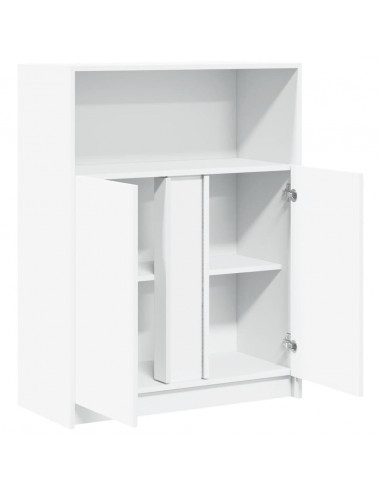 Credenza con LED Bianca 77x34x100 cm in Legno Multistrato