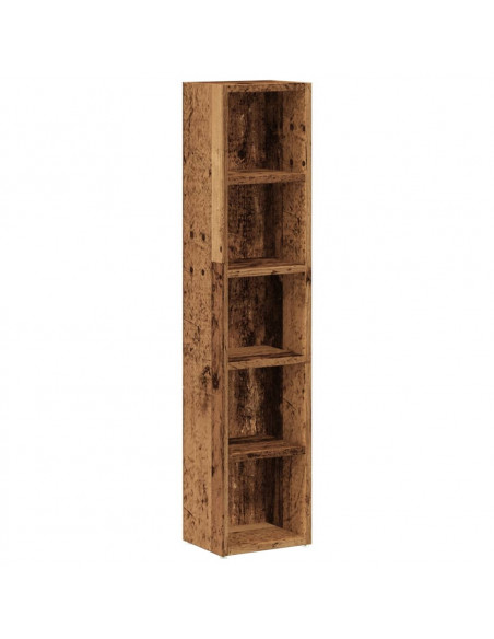 Scaffali Porta CD 2 pz Legno Antico 21x16x93,5 cm in Truciolato