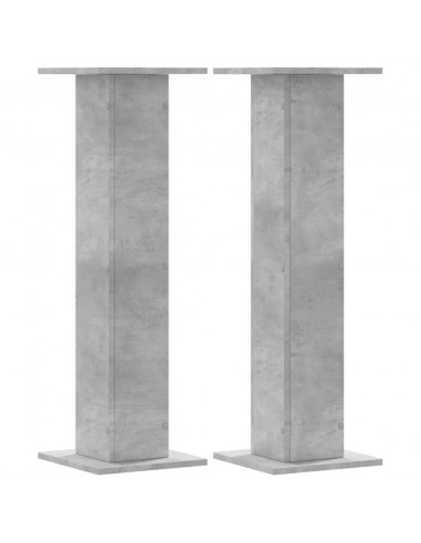 Supporti Altoparlanti 2 pz Grigio 30x30x95 cm Legno Multistrato