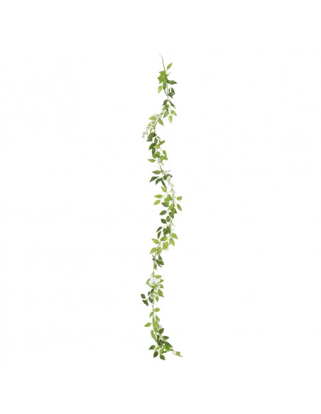 Ghirlande Fiori Artificiali 6 pz Bianco 200cm