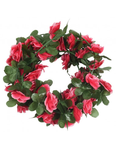 Ghirlande Fiori Artificiali 6 pz Rosa Rossa Primaverile 250cm