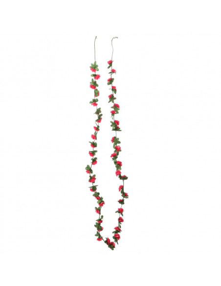 Ghirlande Fiori Artificiali 6 pz Rosa Rossa Primaverile 250cm