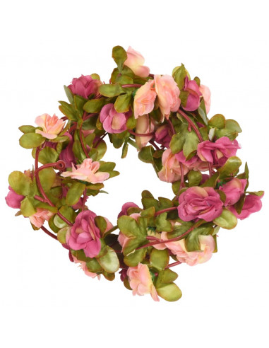 Ghirlande Fiori Artificiali 6 pz Rosso Rosato 250cm