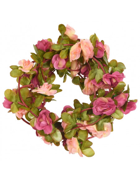Ghirlande Fiori Artificiali 6 pz Rosso Rosato 250cm