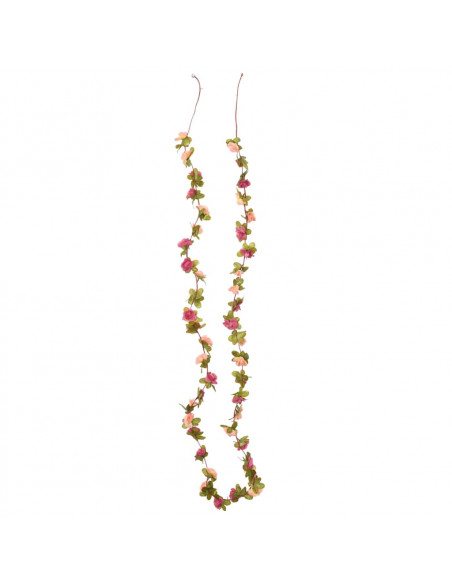 Ghirlande Fiori Artificiali 6 pz Rosso Rosato 250cm