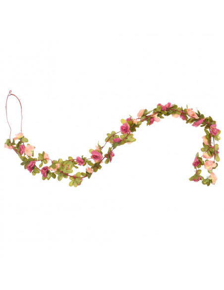 Ghirlande Fiori Artificiali 6 pz Rosso Rosato 250cm