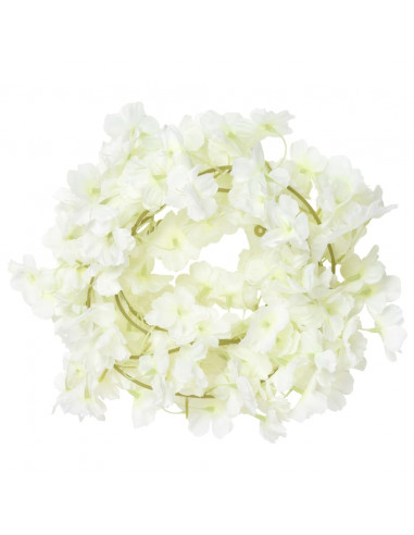 Ghirlande Fiori Artificiali 6 pz Bianco 180cm