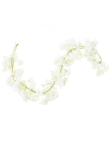 Ghirlande Fiori Artificiali 6 pz Bianco 180cm