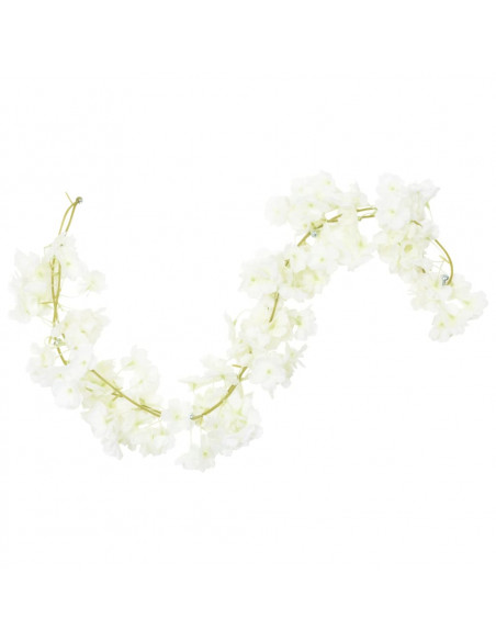 Ghirlande Fiori Artificiali 6 pz Bianco 180cm