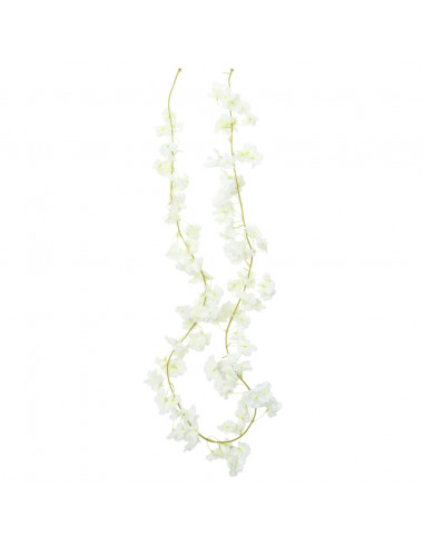 Ghirlande Fiori Artificiali 6 pz Bianco 180cm