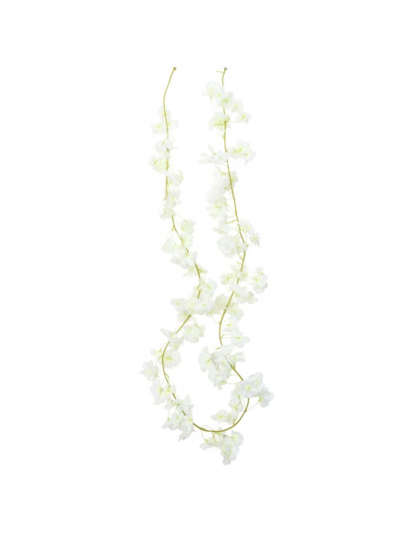 Ghirlande Fiori Artificiali 6 pz Bianco 180cm