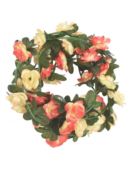 Ghirlande Fiori Artificiali 6 pz Rosato e Champagne 240cm