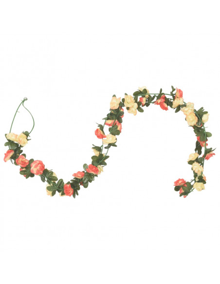 Ghirlande Fiori Artificiali 6 pz Rosato e Champagne 240cm