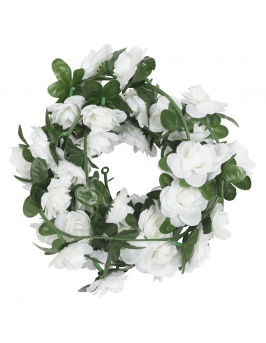 Ghirlande Fiori Artificiali 6 pz Bianco 240cm
