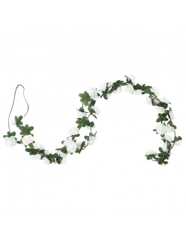 Ghirlande Fiori Artificiali 6 pz Bianco 240cm