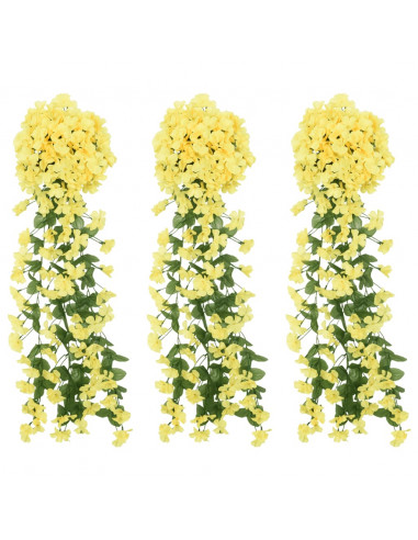 Ghirlande Fiori Artificiali 3 pz Giallo 85cm
