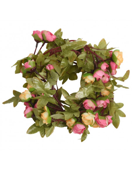 Ghirlande Fiori Artificiali 6 pz Rosa 215cm