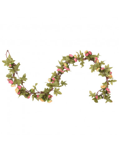 Ghirlande Fiori Artificiali 6 pz Rosa 215cm