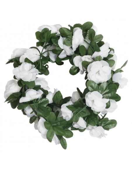 Ghirlande Fiori Artificiali 6 pz Bianco Primaverile 250cm