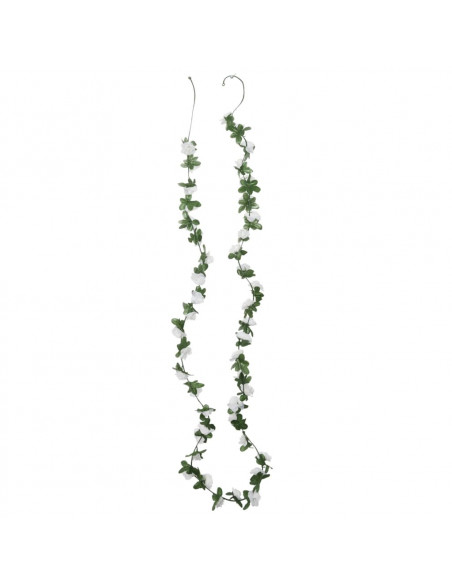 Ghirlande Fiori Artificiali 6 pz Bianco Primaverile 250cm