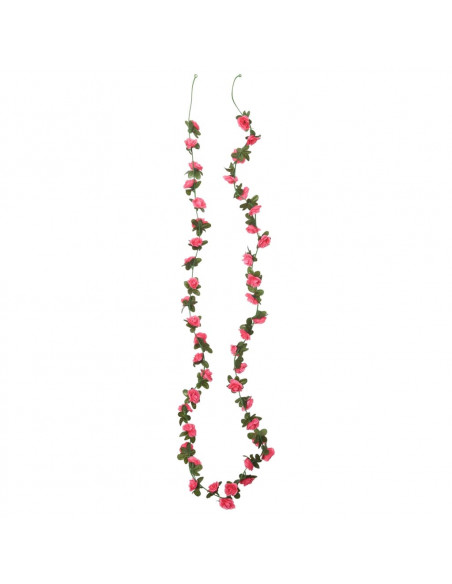 Ghirlande Fiori Artificiali 6 pz Rosso Rosa 240cm