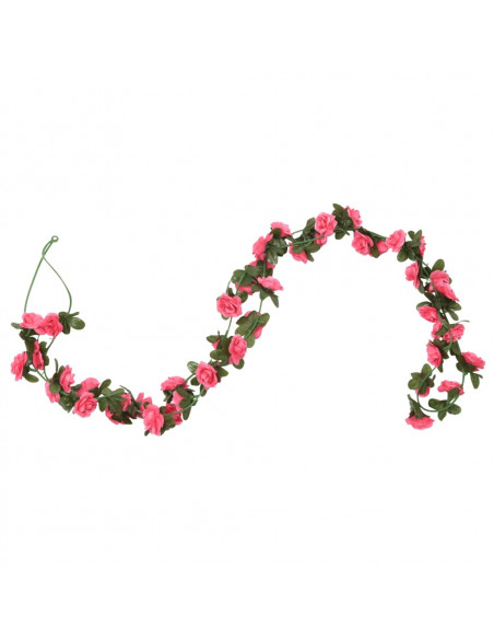 Ghirlande Fiori Artificiali 6 pz Rosso Rosa 240cm