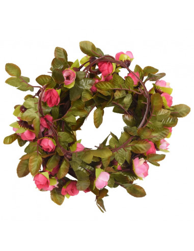 Ghirlande Fiori Artificiali 6 pz Rosato 215cm