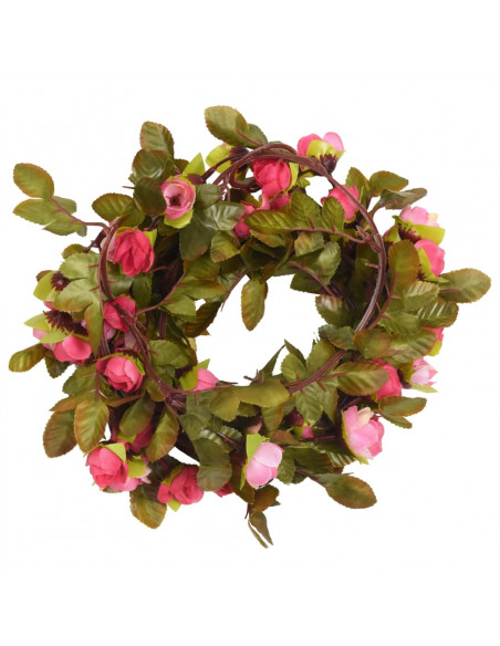 Ghirlande Fiori Artificiali 6 pz Rosato 215cm