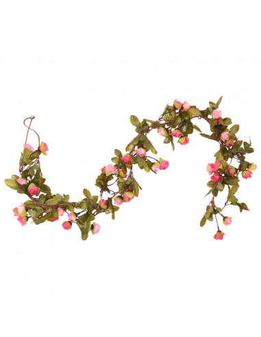 Ghirlande Fiori Artificiali 6 pz Rosato 215cm