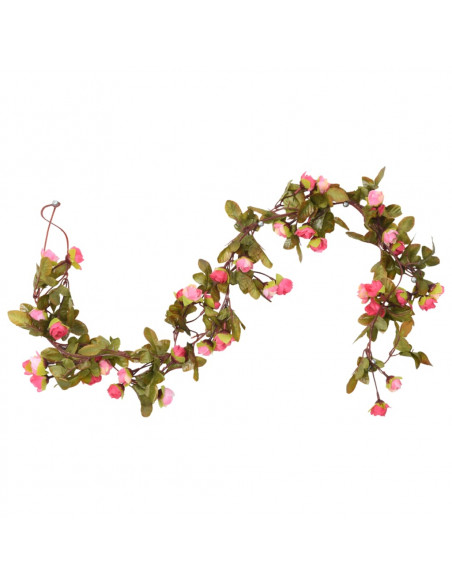Ghirlande Fiori Artificiali 6 pz Rosato 215cm