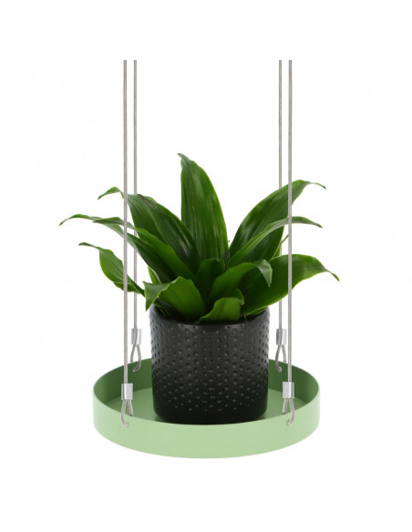Esschert Design Vassoio Sospeso per Piante Rotondo Verde S