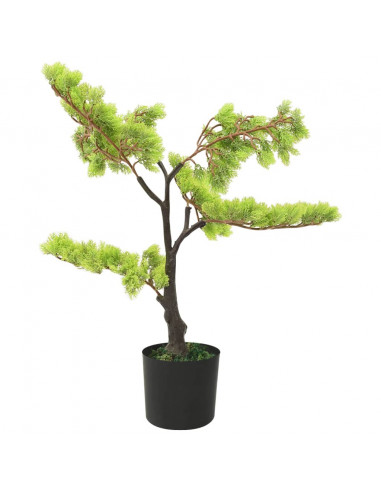 Bonsai di Cipresso Artificiale con Vaso 60 cm Verde