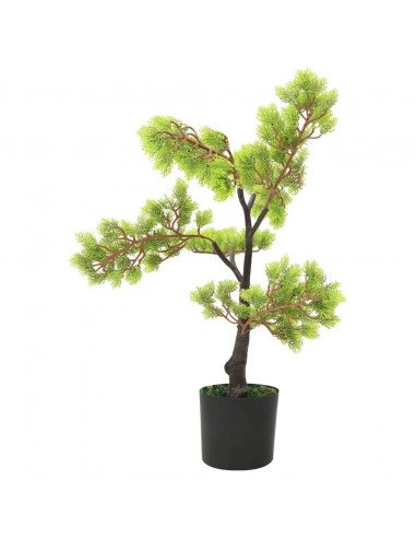 Bonsai di Cipresso Artificiale con Vaso 60 cm Verde