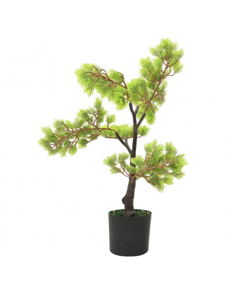 Bonsai di Cipresso Artificiale con Vaso 60 cm Verde