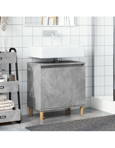 Mobile Lavabo Grigio Cemento 58x33x60 cm in Legno Multistrato
