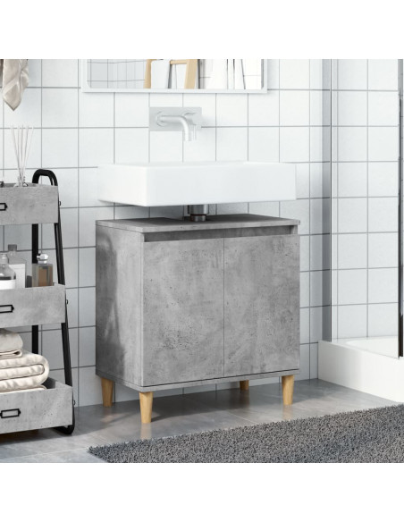 Mobile Lavabo Grigio Cemento 58x33x60 cm in Legno Multistrato