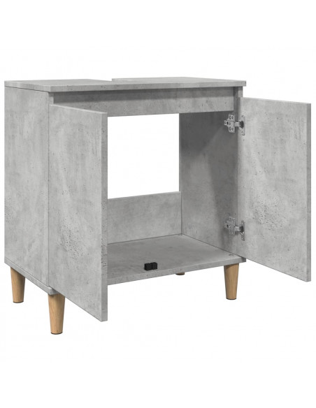 Mobile Lavabo Grigio Cemento 58x33x60 cm in Legno Multistrato